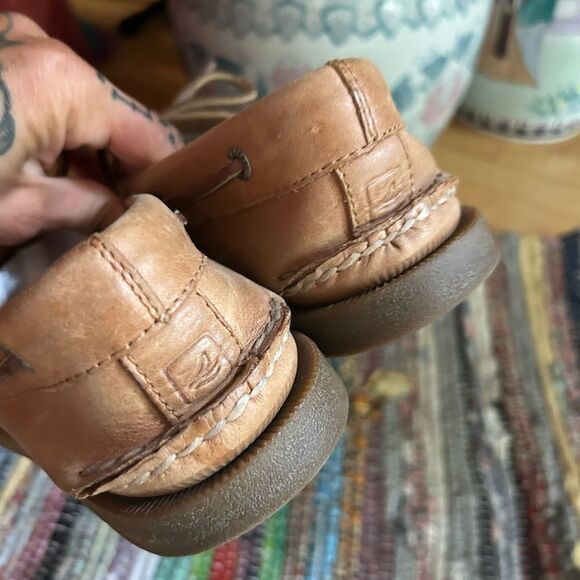 Sperry Top Sider Men's Tan Leather Boat Shoes 9M - Picture 12 of 16